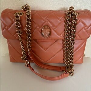 Kurt Geiger Quilted Orange Bag with Gold Chain